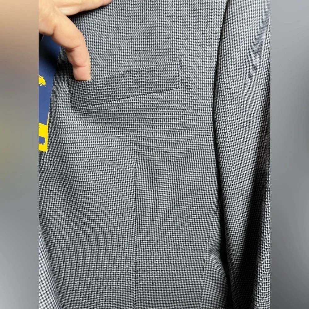Stafford‎ NWT Signature Sport Coat size 42 Navy/Gray  Houndstooth w/Pockets
